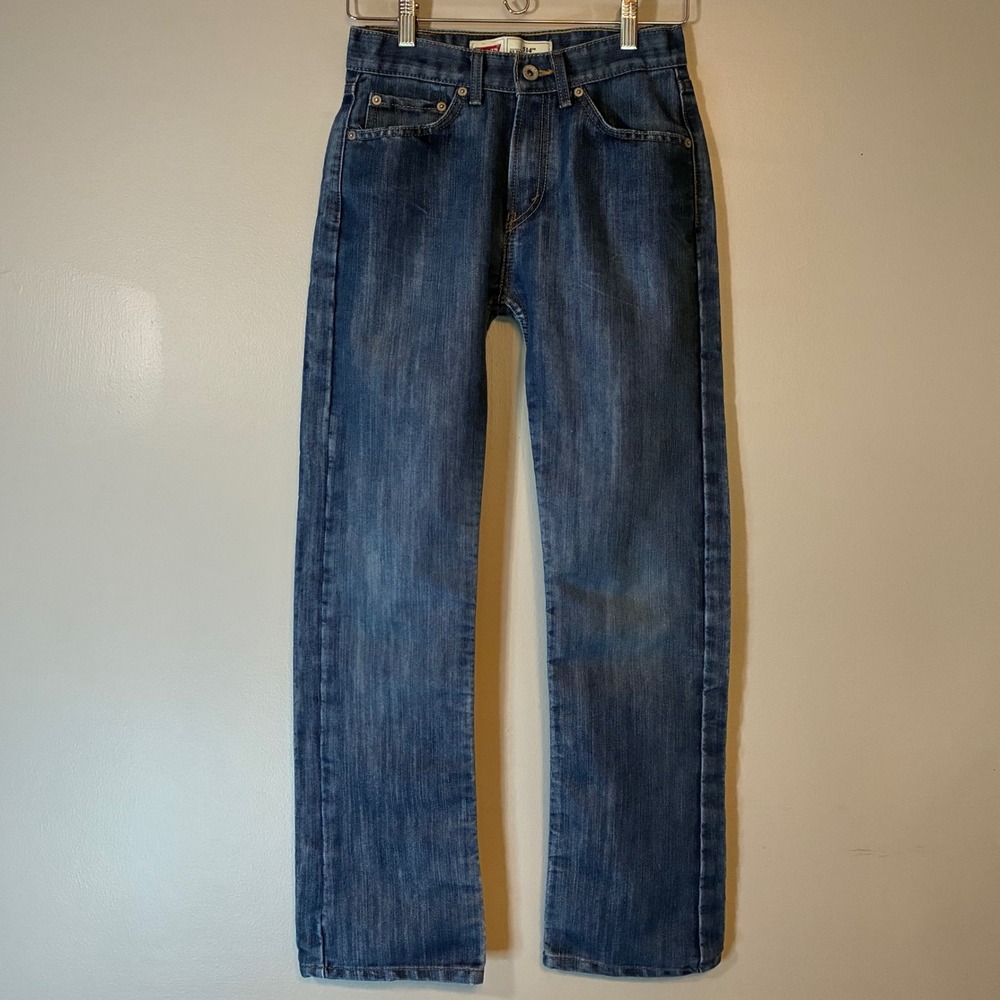 Levis 514 Slim Straight Jeans Boys Size 16 Slim Medium‎ Wash Blue Denim W26 L28